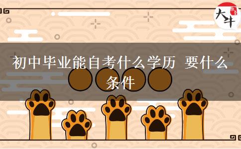 初中毕业能自考什么学历 要什么条件