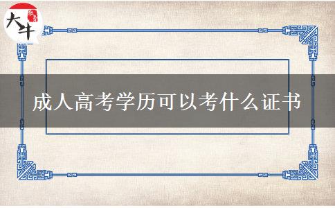 成人高考学历可以考什么证书