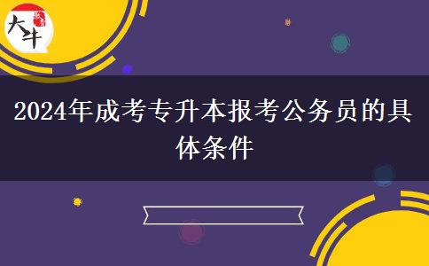 2024年成考专升本报考公务员的具体条件