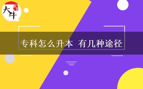 专科怎么升本 有几种途径