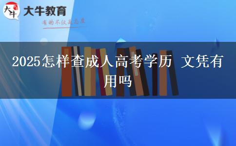2025怎样查成人高考学历 文凭有用吗