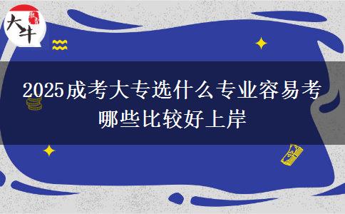 2025成考大专选什么专业容易考 哪些比较好上岸