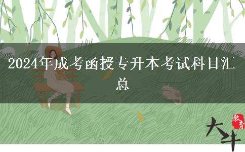 2024年成考函授专升本考试科目汇总