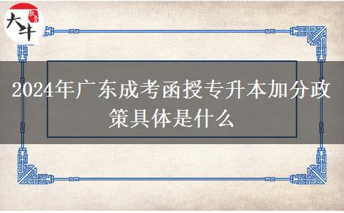 2024年广东成考函授专升本加分政策具体是什么