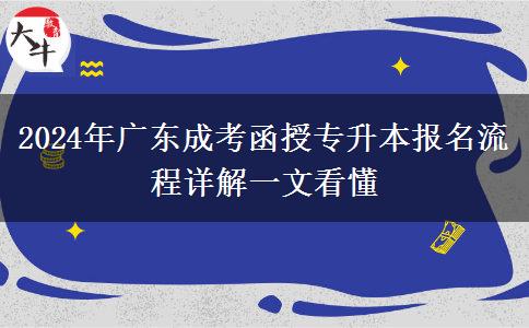 2024年广东成考函授专升本报名流程详解一文看懂