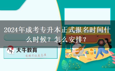 2024年成考专升本正式报名时间什么时候？怎么安排？