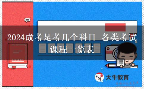 2024成考是考几个科目 各类考试课程一览表
