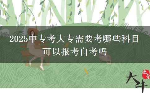 2025中专考大专需要考哪些科目 可以报考自考吗