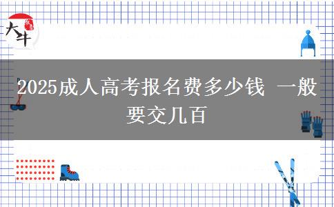 2025成人高考报名费多少钱 一般要交几百