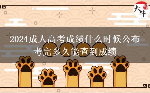 2024成人高考成绩什么时候公布 考完多久能查到成