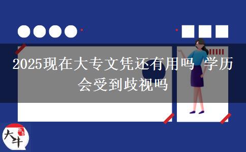 2025现在大专文凭还有用吗 学历会受到歧视吗