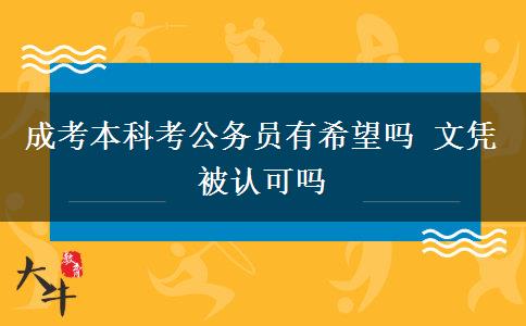 成考本科考公务员有希望吗 文凭被认可吗