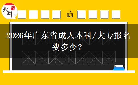 2026年广东省成人本科/大专报名费多少？