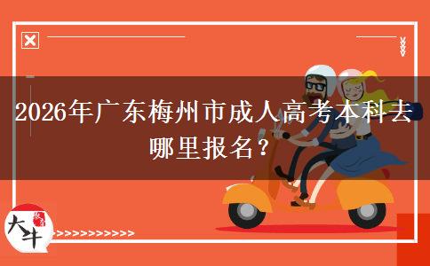 2026年广东梅州市成人高考本科去哪里报名？