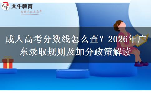成人高考分数线怎么查?2026年广东录取规则及加分政策解读 成人高考分数线怎么查?2026年广东录取规则及加分政策解读