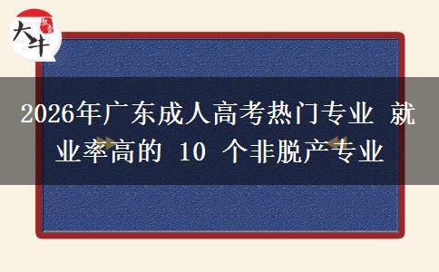 2026年广东成人高考热门专业 就业率高的 10 个非脱产专业