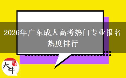 2026年广东成人高考热门专业报名热度排行 2026年广东成人高考热门专业报名热度排行