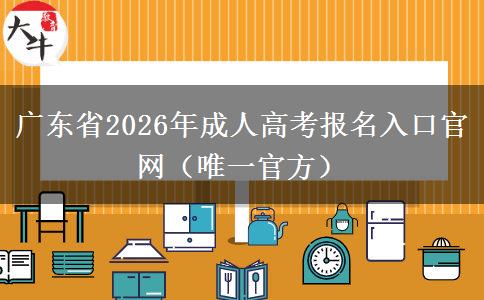 广东省2026年成人高考报名入口官网（唯一官方）