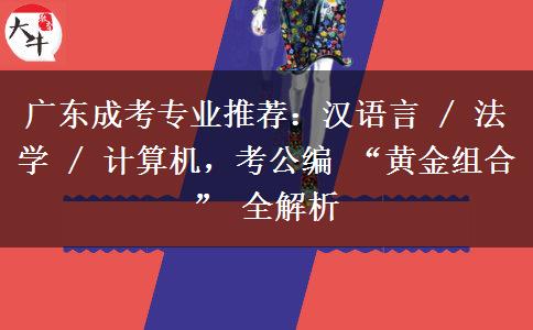广东成考专业推荐：汉语言 / 法学 / 计算机，考公编 &ldquo;黄金组合&rdquo; 全解析