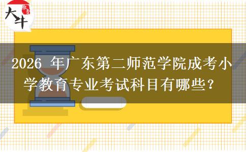 2026 年广东第二师范学院成考小学教育专业考试科目有哪些？
