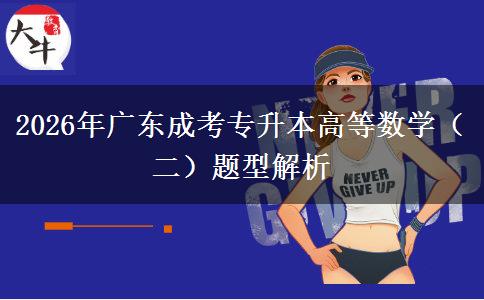 2026年广东成考专升本高等数学（二）题型解析