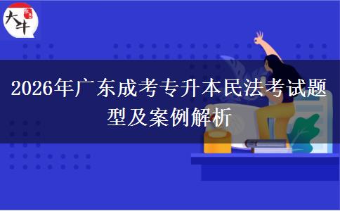 2026年广东成考专升本民法考试题型及案例解析