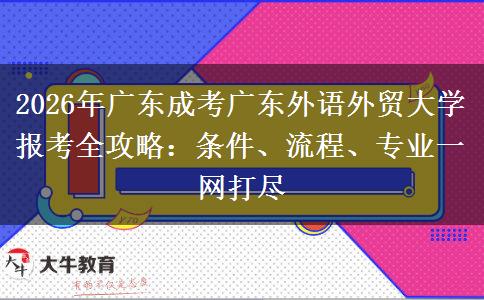 2026年广东成考广东外语外贸大学报考全攻略：条件、流程、专业一网打尽