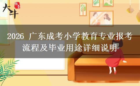 2026 广东成考小学教育专业报考流程及毕业用途详细说明