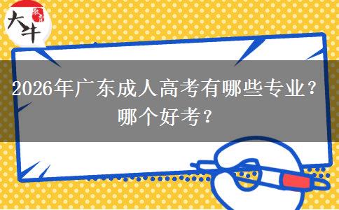 2026年广东成人高考有哪些专业？哪个好考？