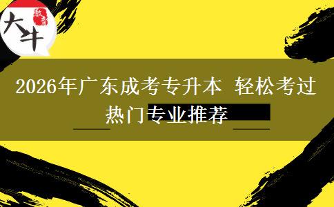 2026年广东成考专升本 轻松考过热门专业推荐