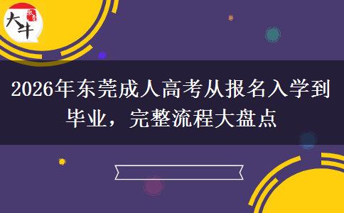 2026年东莞成人高考从报名入学到毕业,完整流程大盘点