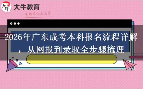 2026年广东成考本科报名流程详解,从网报到录取全步骤梳理 2026年广东成考本科报名流程详解,从网报到录取全步骤梳理