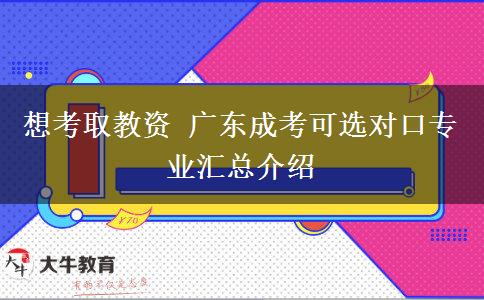 想考取教资 广东成考可选对口专业汇总介绍