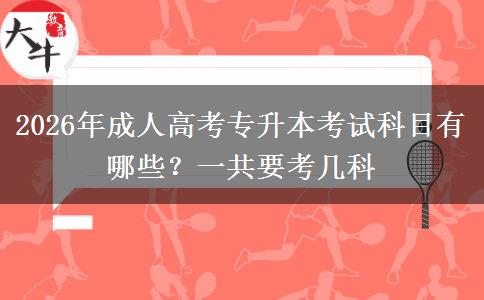 2026年成人高考专升本考试科目有哪些?一共要考几科 2026年成人高考专升本考试科目有哪些?一共要考几科