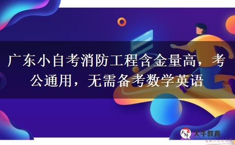 广东小自考消防工程含金量高,考公通用,无需备考数学英语