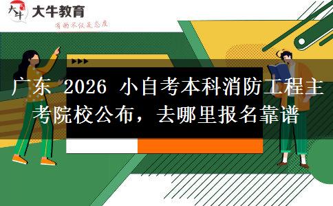 广东 2026 小自考本科消防工程主考院校公布,去哪里报名靠谱 广东 2026 小自考本科消防工程主考院校公布,去哪里报名靠谱
