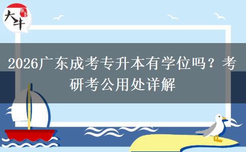 2026广东成考专升本有学位吗?考研考公用处详解 2026广东成考专升本有学位吗?考研考公用处详解