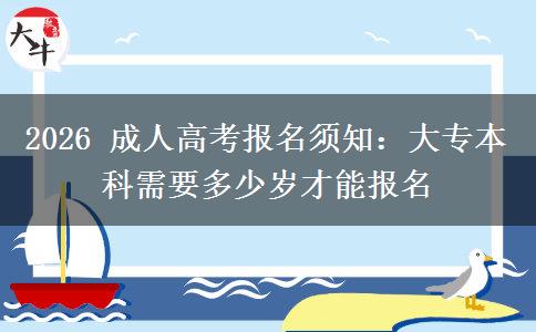 2026 成人高考报名须知：大专本科需要多少岁才能报名