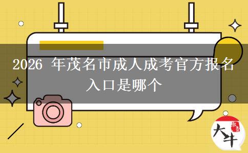 2026 年茂名市成人成考官方报名入口是哪个