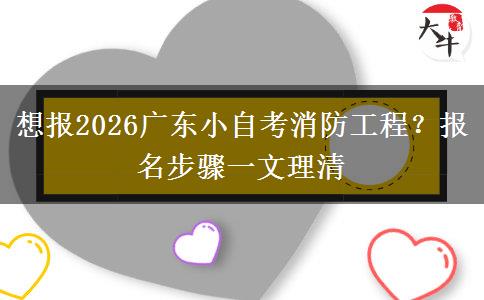 想报2026广东小自考消防工程?报名步骤一文理清