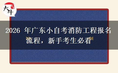 2026 年广东小自考消防工程报名流程,新手考生必看