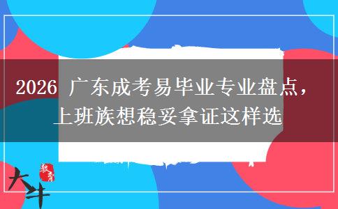 2026 广东成考易毕业专业盘点,上班族想稳妥拿证这样选