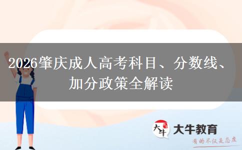 2026肇庆成人高考科目、分数线、加分政策全解读 2026肇庆成人高考科目、分数线、加分政策全解读