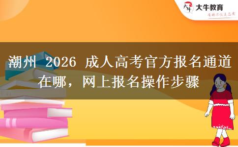 潮州 2026 成人高考官方报名通道在哪，网上报名操作步骤