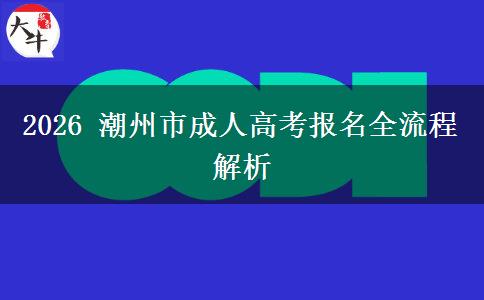 2026 潮州市成人高考报名全流程解析