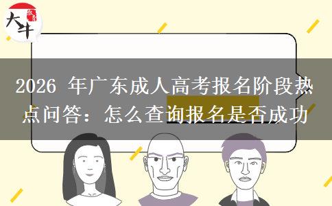 2026 年广东成人高考报名阶段热点问答:怎么查询报名是否成功 2026 年广东成人高考报名阶段热点问答:怎么查询报名是否成功