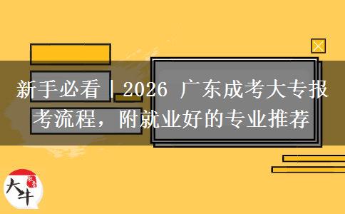新手必看|2026 广东成考大专报考流程,附就业好的专业推荐