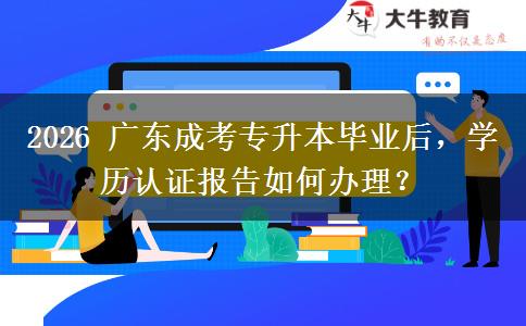 2026年广东成考专升本毕业后，学历认证报告如何办理？