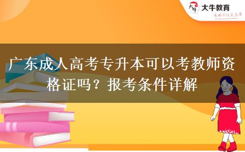 广东成人高考专升本可以考教师资格证吗?报考条件详解 广东成人高考专升本可以考教师资格证吗?报考条件详解