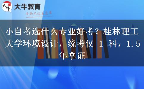 小自考选什么专业好考?桂林理工大学环境设计,统考仅 1 科,1.5 年拿证 小自考选什么专业好考?桂林理工大学环境设计,统考仅 1 科,1.5 年拿证
